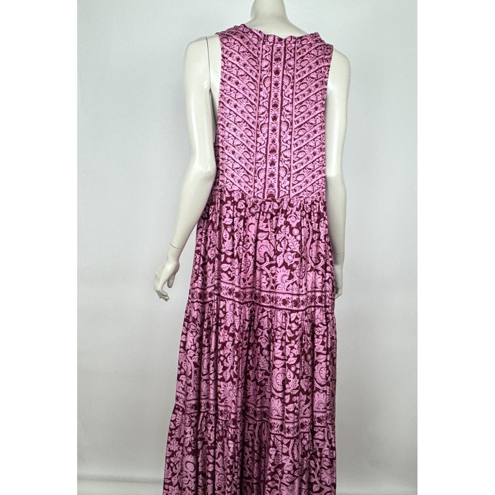 Omika Paola Maxi Dress Tanvi Berry Women M EUC Sleeveless Sun Bohemian Pockets - Picture 15 of 15